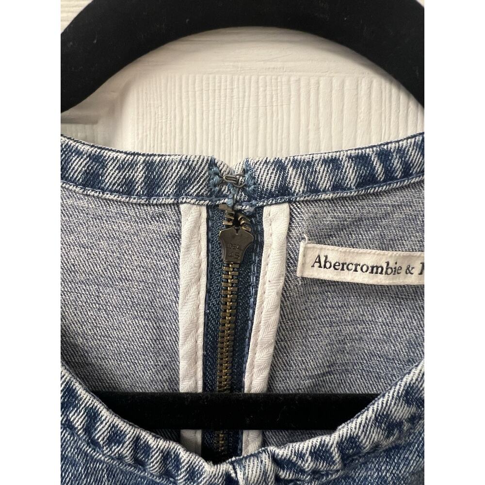 Abercrombie & Fitch Sleeveless Shell Denim Mini Dress - Size LT Large Tall - Picture 6 of 6